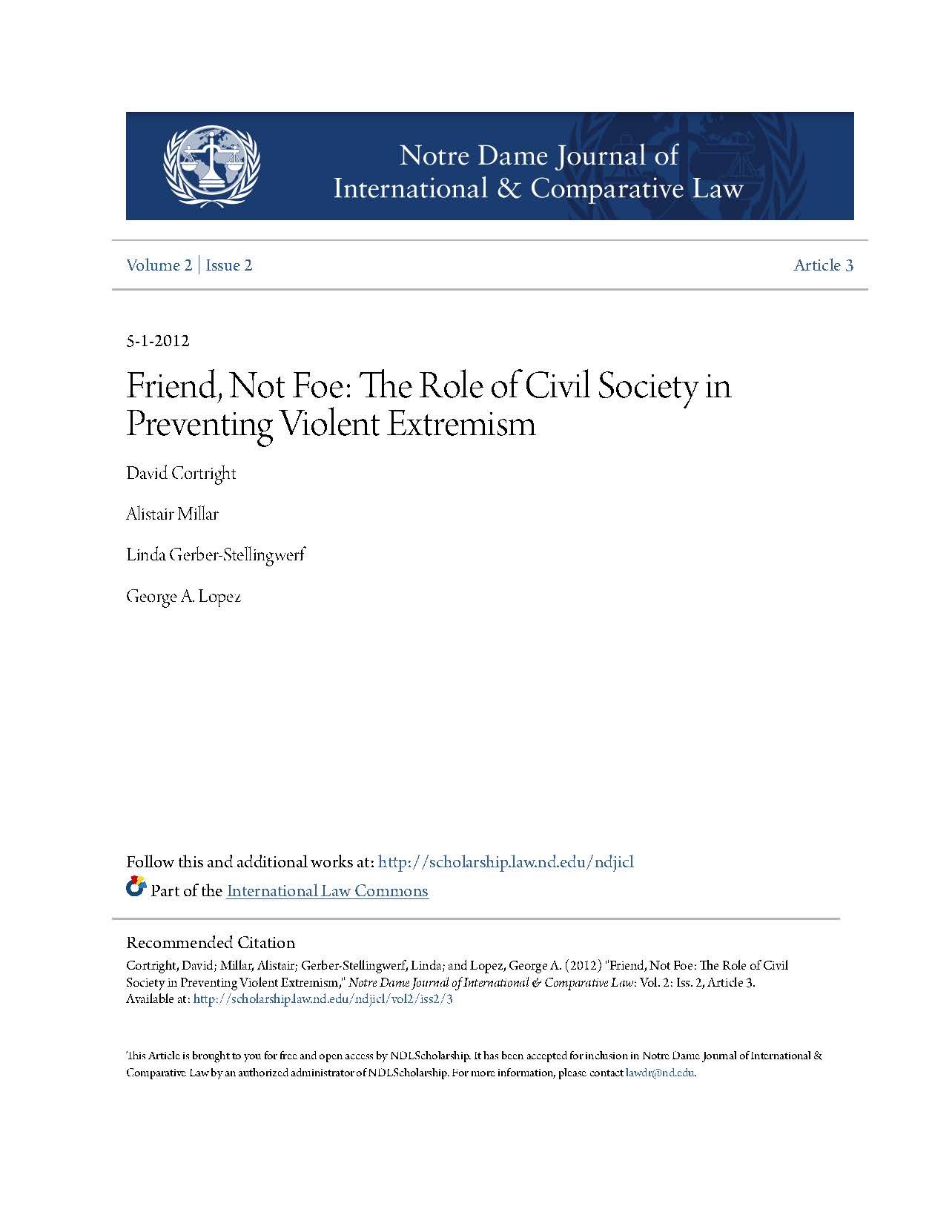 Friend Not Foe The Role Of Civil Society In Preventing Violent Extremism 4th Freedom